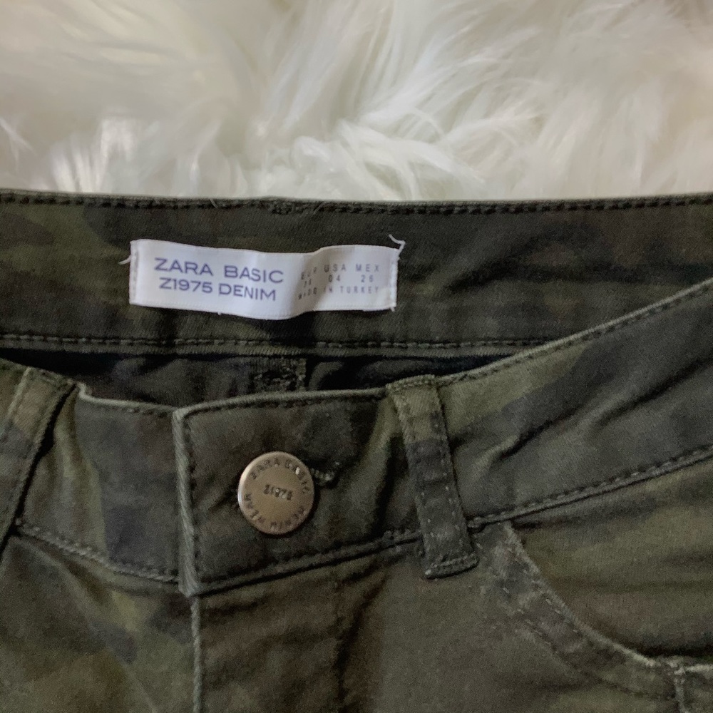 ZARA Basic Z1975 Power Stretch Olive Skinny‎ Jean - Picture 9 of 12